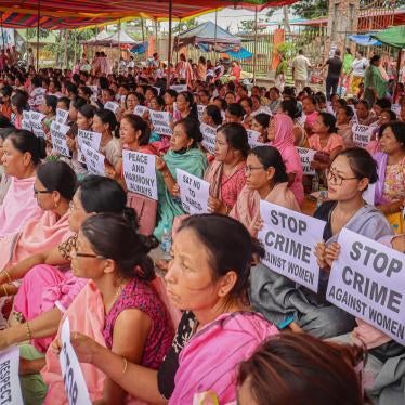 A demonstration against sexual violence targeting women and ongoing ethnic violence in India's northeastern state of Manipur, in Imphal, July 21, 2023.