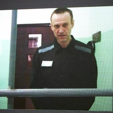  Russian opposition leader Alexei Navalny is seen on a TV screen as he appears in a video link provided by the Russian Federal Penitentiary Service from the colony in Melekhovo, Vladimir region, during a hearing at the Russian Supreme Court in Moscow, Russia,  June 22, 2023.