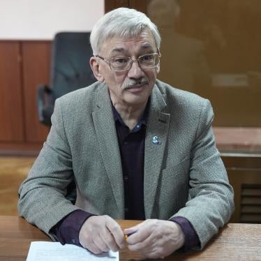 Oleg Orlov in court in Moscow, Russia, October 11, 2023. 