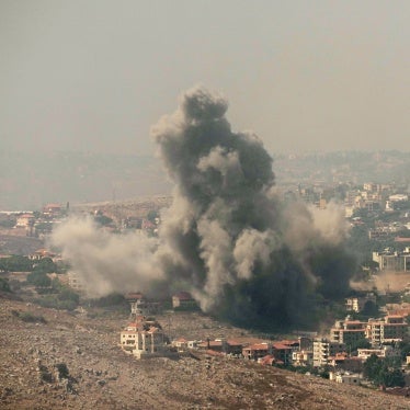 Smoke rises from Israeli airstrikes in the southern village of Kfar Rouman, south Lebanon, September 25, 2024.
