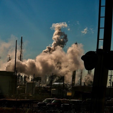 Smoke rises from a plant in Louisiana’s Cancer Alley, October 18, 2023.