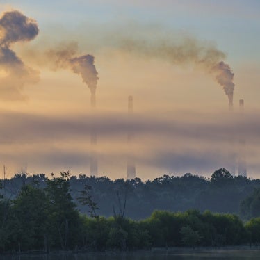 Pollution rises from the stacks of the Miami Fort Power Plant, which is situated along the Ohio River near Cincinnati, Ohio, July 11, 2025