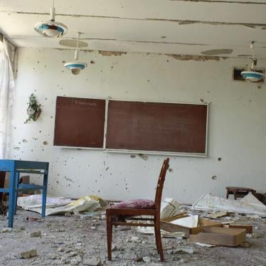 School in Nikishine, eastern Ukraine, damaged during fighting between Ukrainian government and rebel forces from Aug. 2014 to Feb. 2015.