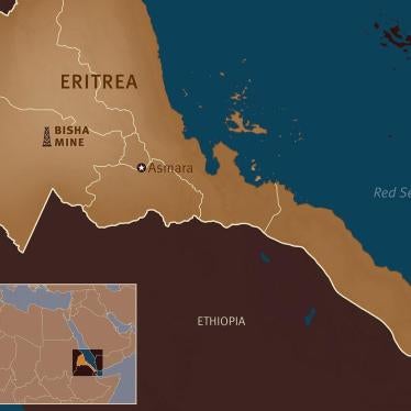Map of Eritrea with location of Bisha Mine. 