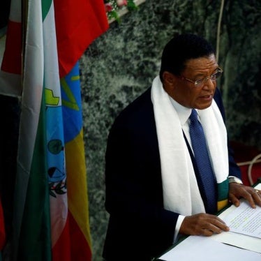 Ethiopian president Mulatu Teshome addresses members of the Ethiopian Parliament and the House of Federation about the declaration of the state of emergency, in Addis Ababa, Ethiopia, October 10, 2016.