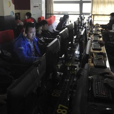 Customers use computers at an internet cafe in Hefei, Anhui province March 16, 2012.