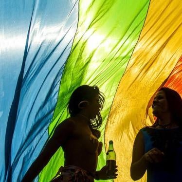 Revellers take part in the 19th Gay Pride parade along Paulista Avenue in Sao Paulo, Brazil, June 7, 2015.
