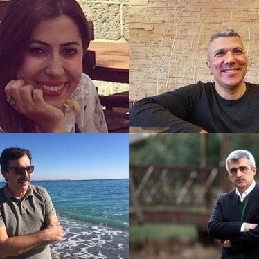 Nurcan Baysal, journalist; Ali Erol, LGBT activist; Ömer Faruk Gergerlioğlu, medical doctor;  Kutay  Meriç, executive member of rights group "Halkevleri" (from upper left corner clockwise)