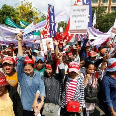 Garment workers take part in a May Day demonstration in Phnom Penh, Cambodia May 1, 2017.