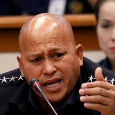 Philippine National Police chief Ronaldo dela Rosa testifies during a senate hearing on the killing of 17-year-old Kian delos Santos, in Pasay, Metro Manila, Philippines September 5, 2017.