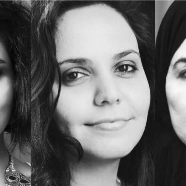 (Left to right) Prominent women's rights activists Loujain al-Hathloul, Eman al-Nafjan, and Aziza al-Youssef were all detained in May 2018, seemingly in retaliation for their peaceful activities. Al-Hathloul remains in detention. 