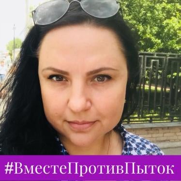 Irina Biryukova, a lawyer with Public Verdict representing Evgeny Makarov, Moscow, 2018.