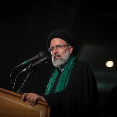 Ebrahim Raeesi, a candidate in the 2017 presidential elections, addresses his supporters during a campaign rally at Imam Khomeini Mosque in the capital, Tehran, on May 16, 2017. 
