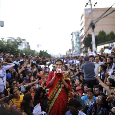 The mother of 13-year-old Nirmala Panta, who was raped and murdered in Kanchanpur district, speaks at a mass rally calling for justice, Kathmandu, Nepal, September 15, 2018.