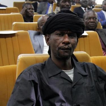 Sidiki Abass (also known as Bi Sidi Souleymane), commander of a group called Return, Reclamation, Rehabilitation, or 3R, at the peace deal signing ceremony in Bangui, Central African Republic, on February 6, 2019.