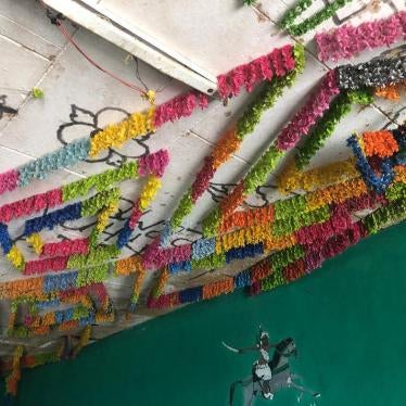 Decorations on a ceiling in Jail Ogaden