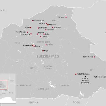 Map of atrocities in Burkina Faso
