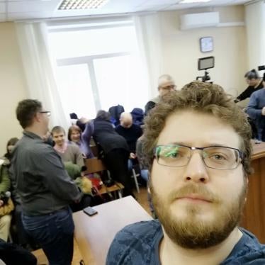 Maxim Vernikov at his verdict announcement, Yekaterinburg, Russia.